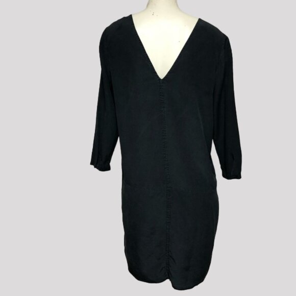 Wilfred Black Silk Reversible Drop Waist Dress - Picture 3 of 13